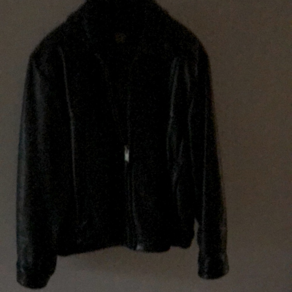 Heavy leather coat.